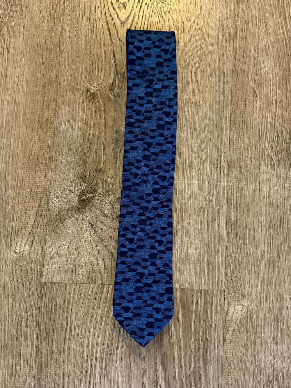 Ted Baker London isometric cube motif 100% silk tie